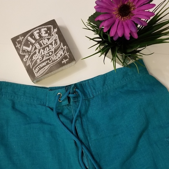 Vintage White Stag Turquoise High Waist Short - Picture 3 of 7